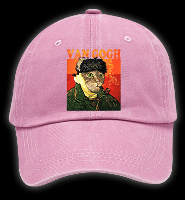 Van Gogh Cat Art Vintage Washed 100% Cotton Baseball Hat - TheDrunkShark