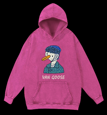 Van Gogh Goose Vintage Washed 100% Cotton Hoodie - TheDrunkShark