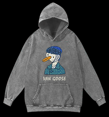 Van Gogh Goose Vintage Washed 100% Cotton Hoodie - TheDrunkShark