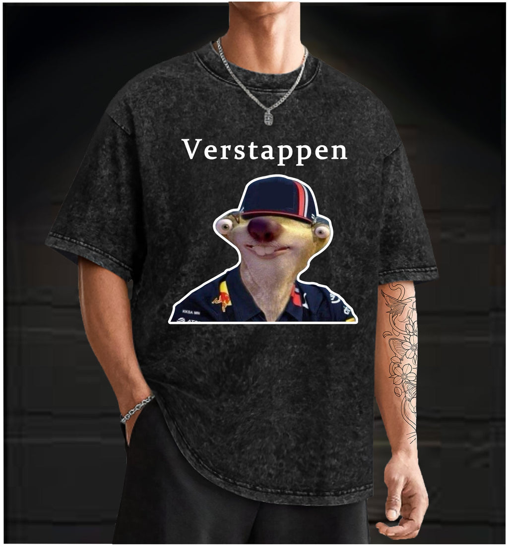  Verstappen  Vintage Washed 100% Cotton T-Shirt - TheDrunkShark