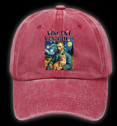 Vincent Van Gogh Creative Design Vintage Washed 100% Cotton Baseball Hat - TheDrunkShark