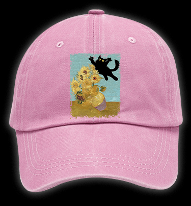 Vincent Willem van Gogh Cat Vintage Washed 100% Cotton Baseball Hat - TheDrunkShark