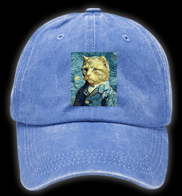 Vincent Willem van Gogh Cat Vintage Washed 100% Cotton Baseball Hat - TheDrunkShark