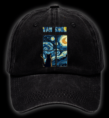Vincent Willem van Gogh Cat Vintage Washed 100% Cotton Baseball Hat - TheDrunkShark