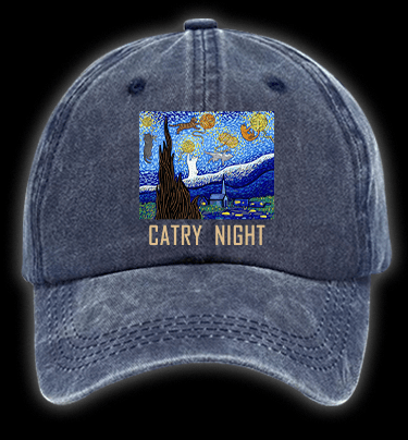 Vincent Willem van Gogh Cat Vintage Washed 100% Cotton Baseball Hat - TheDrunkShark