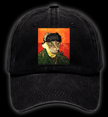 Vincent Willem van Gogh Cat Vintage Washed 100% Cotton Baseball Hat - TheDrunkShark