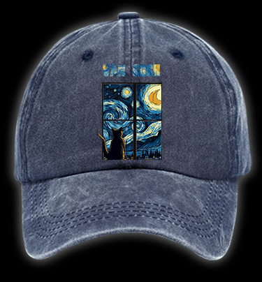 Vincent Willem van Gogh Cat Vintage Washed 100% Cotton Baseball Hat - TheDrunkShark