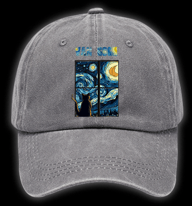 Vincent Willem van Gogh Cat Vintage Washed 100% Cotton Baseball Hat - TheDrunkShark