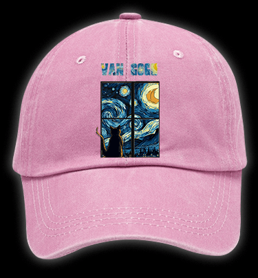 Vincent Willem van Gogh Cat Vintage Washed 100% Cotton Baseball Hat - TheDrunkShark