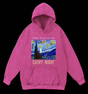 Vincent Willem van Gogh Cat Vintage Washed 100% Cotton Hoodie - TheDrunkShark