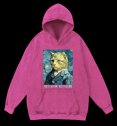 Vincent Willem van Gogh Cat Vintage Washed 100% Cotton Hoodie - TheDrunkShark
