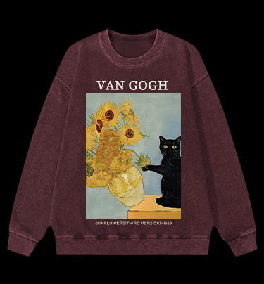 Vincent Willem van Gogh Sunflowers Vintage Washed 100% Cotton Sweatshirt - TheDrunkShark