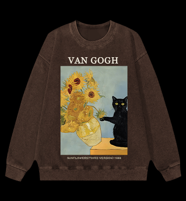 Vincent Willem van Gogh Sunflowers Vintage Washed 100% Cotton Sweatshirt - TheDrunkShark