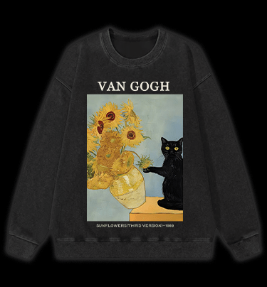Vincent Willem van Gogh Sunflowers Vintage Washed 100% Cotton Sweatshirt - TheDrunkShark
