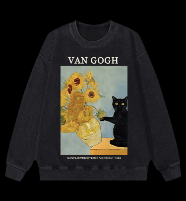 Vincent Willem van Gogh Sunflowers Vintage Washed 100% Cotton Sweatshirt - TheDrunkShark