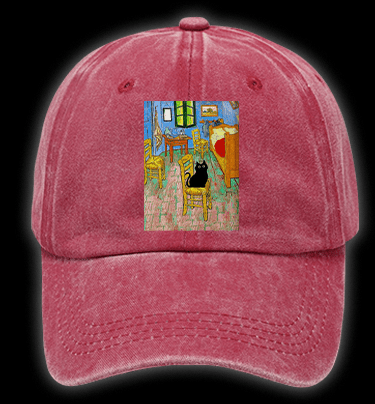 Vincent's Bedroom In Arles Vintage Washed 100% Cotton Baseball Hat - TheDrunkShark