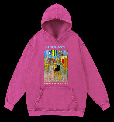 Vincent's Bedroom In Arles Vintage Washed 100% Cotton Hoodie - TheDrunkShark