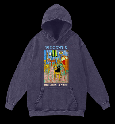Vincent's Bedroom In Arles Vintage Washed 100% Cotton Hoodie - TheDrunkShark