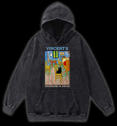 Vincent's Bedroom In Arles Vintage Washed 100% Cotton Hoodie - TheDrunkShark