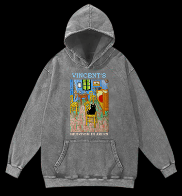 Vincent's Bedroom In Arles Vintage Washed 100% Cotton Hoodie - TheDrunkShark