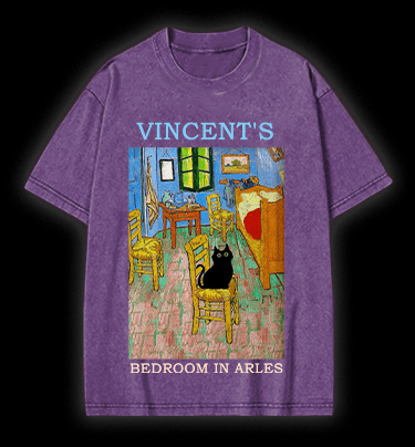 Vincent's Bedroom In Arles Vintage Washed 100% Cotton T-Shirt - TheDrunkShark