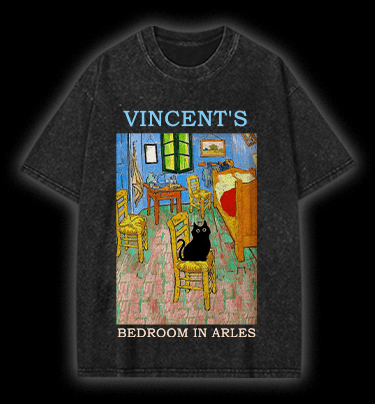 Vincent's Bedroom In Arles Vintage Washed 100% Cotton T-Shirt - TheDrunkShark