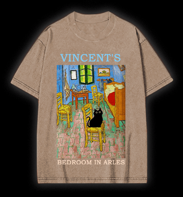 Vincent's Bedroom In Arles Vintage Washed 100% Cotton T-Shirt - TheDrunkShark