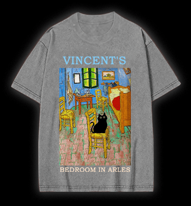 Vincent's Bedroom In Arles Vintage Washed 100% Cotton T-Shirt - TheDrunkShark