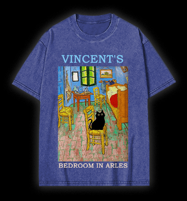 Vincent's Bedroom In Arles Vintage Washed 100% Cotton T-Shirt - TheDrunkShark