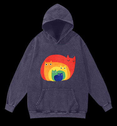 Vintage Washed 100% Cotton Hoodie - TheDrunkShark