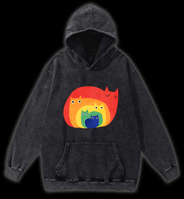 Vintage Washed 100% Cotton Hoodie - TheDrunkShark