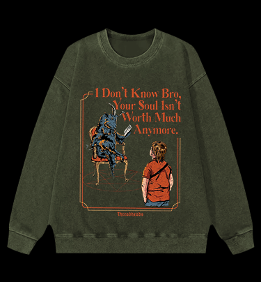 Vintage Washed 100% Cotton Sweatshirt - TheDrunkShark