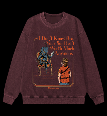 Vintage Washed 100% Cotton Sweatshirt - TheDrunkShark