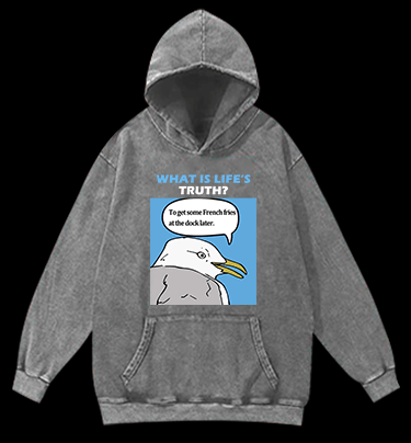 What Is Life's Truth Goose Vintage Washed 100% Cotton Hoodie - TheDrunkShark