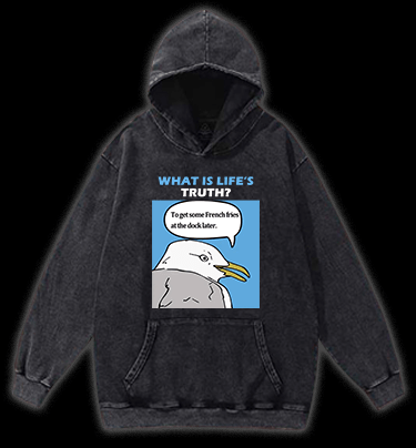 What Is Life's Truth Goose Vintage Washed 100% Cotton Hoodie - TheDrunkShark