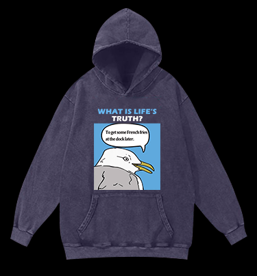What Is Life's Truth Goose Vintage Washed 100% Cotton Hoodie - TheDrunkShark