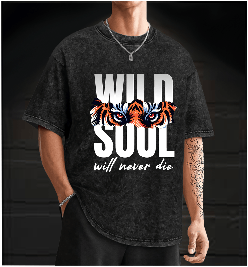 Wild Tiger Eyes Vintage Washed 100% Cotton T-Shirt - TheDrunkShark