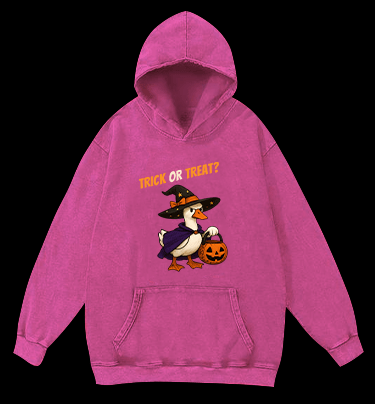 Witch Goose's Treat Vintage Washed 100% Cotton Hoodie - TheDrunkShark