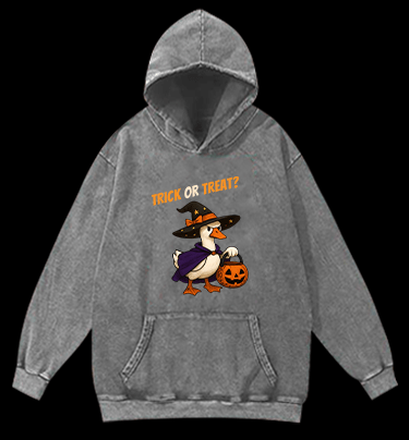 Witch Goose's Treat Vintage Washed 100% Cotton Hoodie - TheDrunkShark