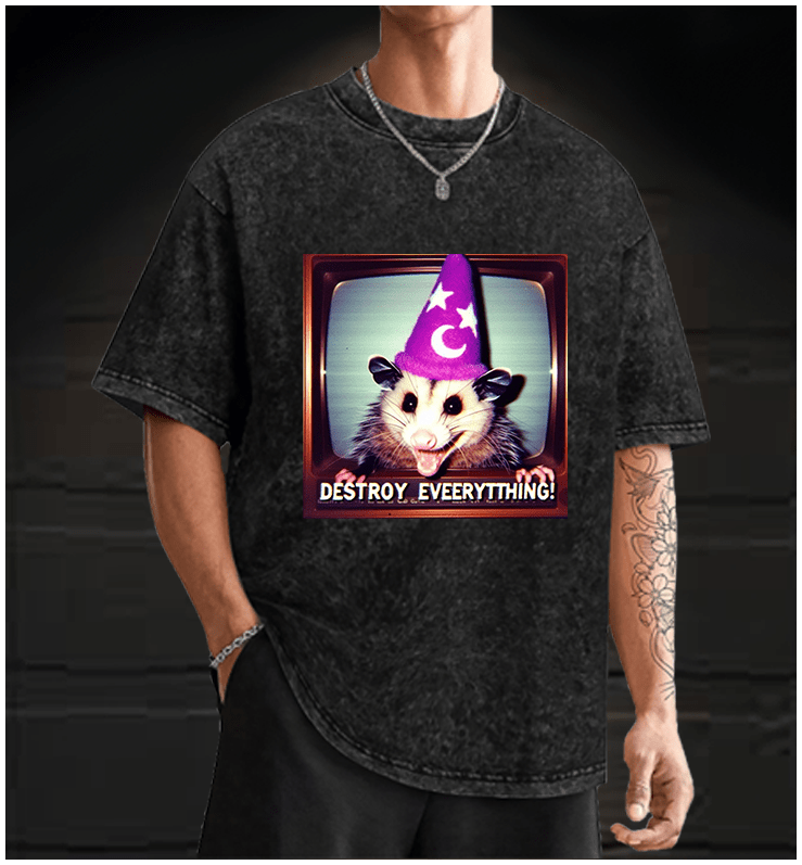  Wizard Mouse  Vintage Washed 100% Cotton T-Shirt - TheDrunkShark