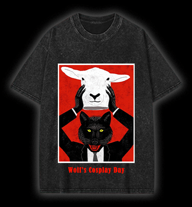  Wolf??£¤s Cosplay Day  Vintage Washed 100% Cotton T-Shirt - TheDrunkShark