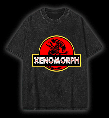  Xenomorph Park  Vintage Washed 100% Cotton T-Shirt - TheDrunkShark