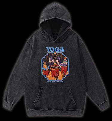 Yoga Goat Vintage Washed 100% Cotton Hoodie - TheDrunkShark
