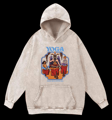 Yoga Goat Vintage Washed 100% Cotton Hoodie - TheDrunkShark