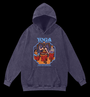 Yoga Goat Vintage Washed 100% Cotton Hoodie - TheDrunkShark