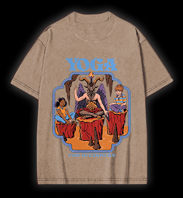 Yoga Goat Vintage Washed 100% Cotton T-Shirt - TheDrunkShark